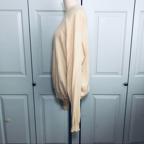 Club Room CR 💯 Cashmere Oversize Sweater Light Yellow Size XL - Picture 6 of 10